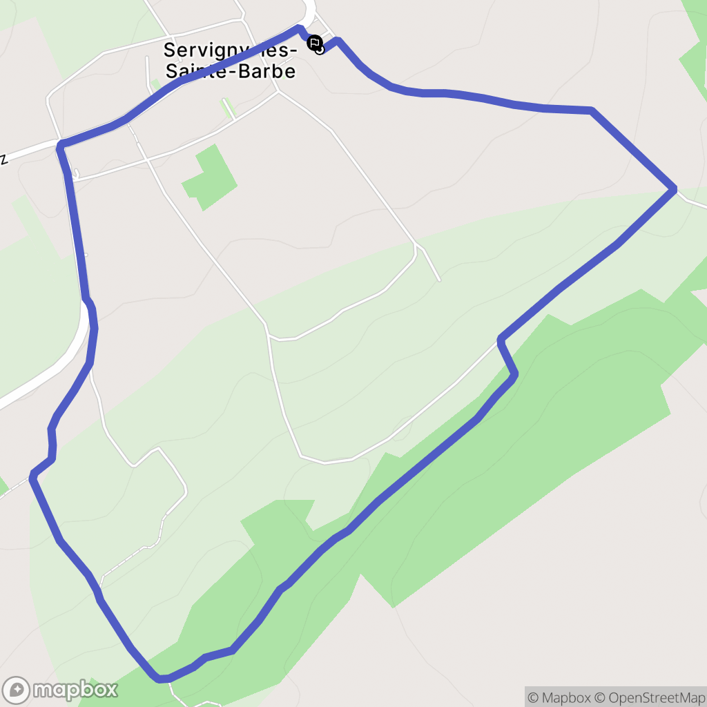 Servigny-lès-Sainte-Barbe : carte du parcours de randonnée - France