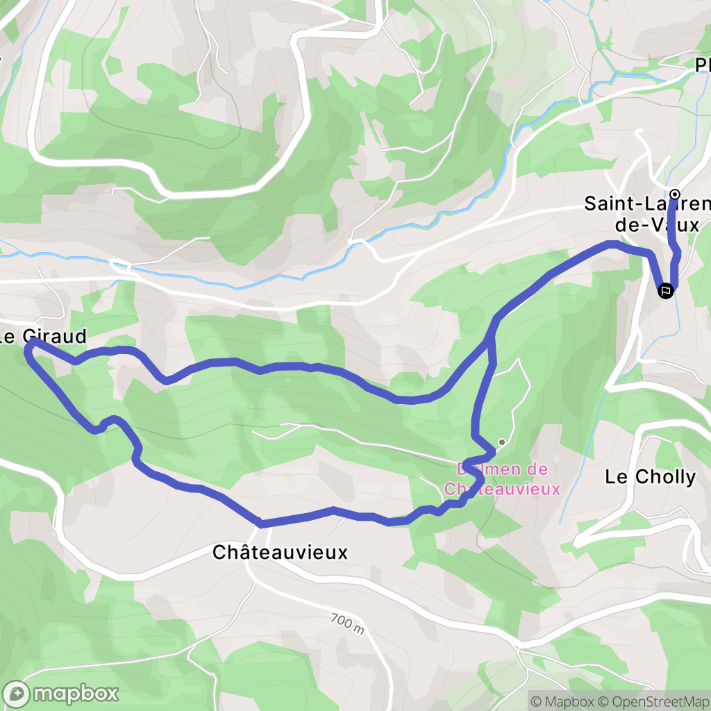 Saint-Laurent-de-Vaux : carte du parcours de randonnée - France