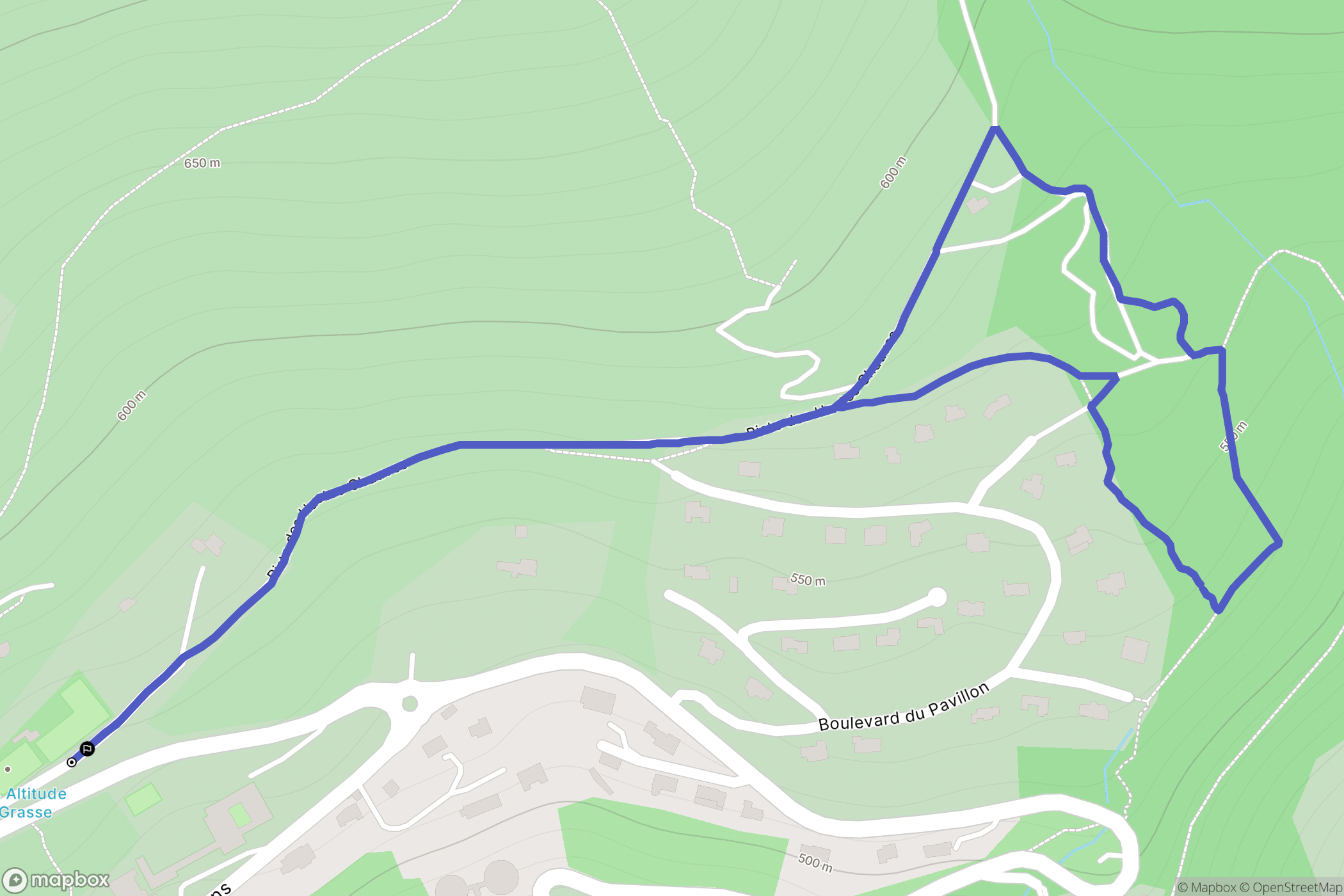 Grasse : carte du parcours de randonnée - France