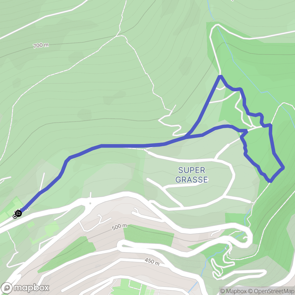 Grasse : carte du parcours de randonnée - France