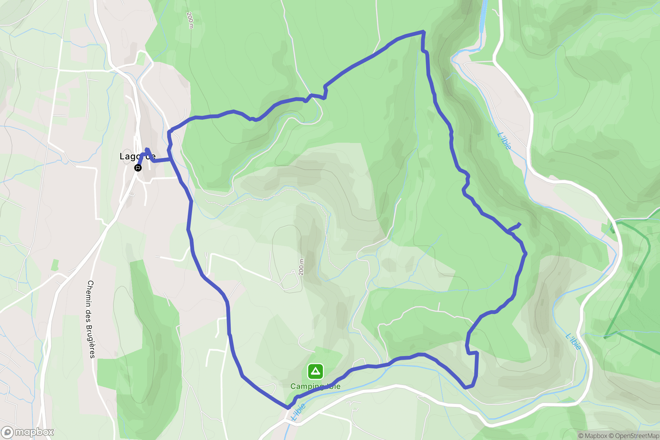 Lagorce : carte du parcours de randonnée - France