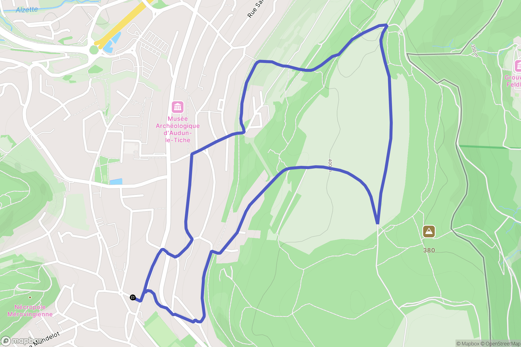 Audun-le-Tiche : carte du parcours de randonnée - France