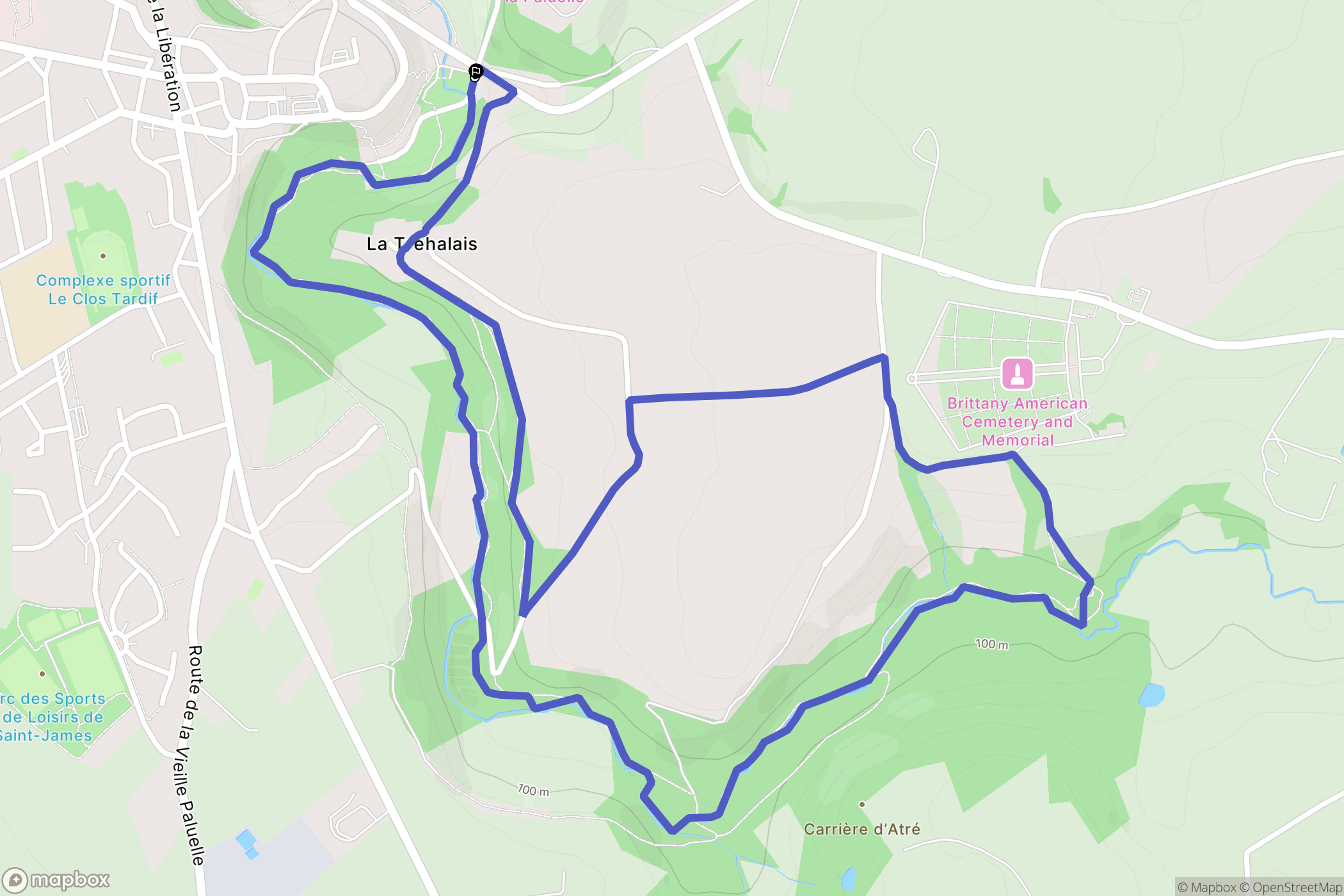 Saint-James : carte du parcours de randonnée - France
