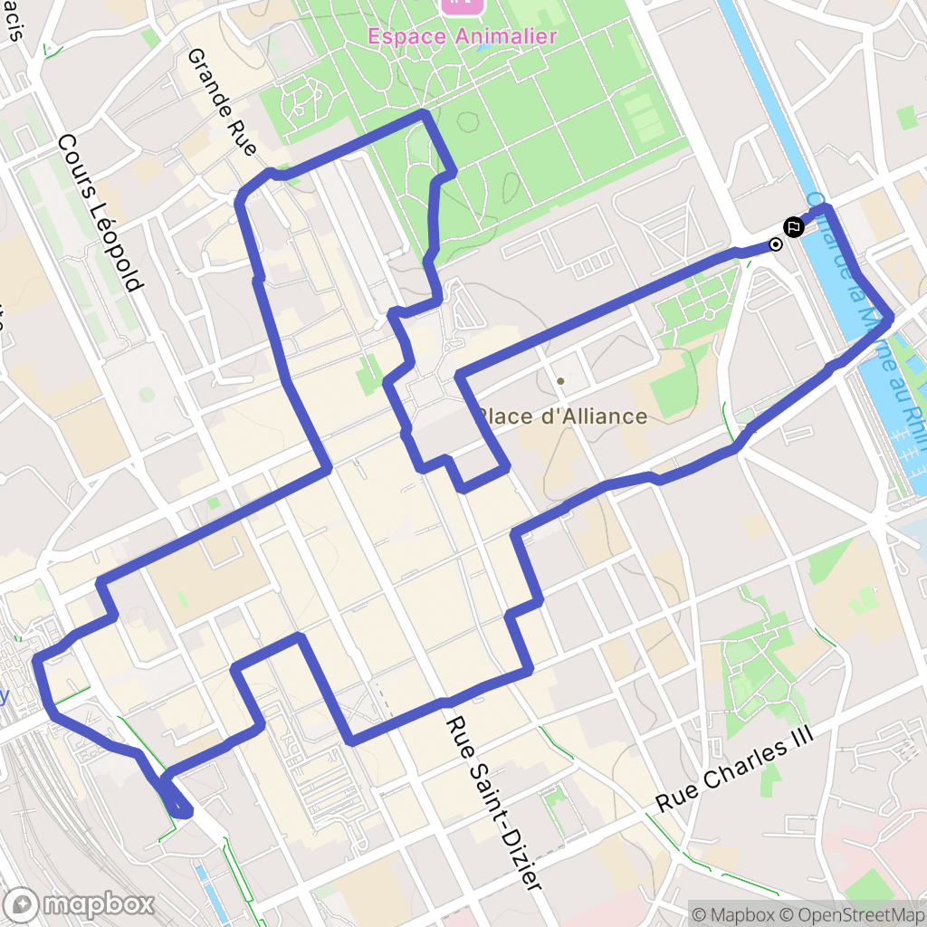 Nancy : carte du parcours de randonnée - France