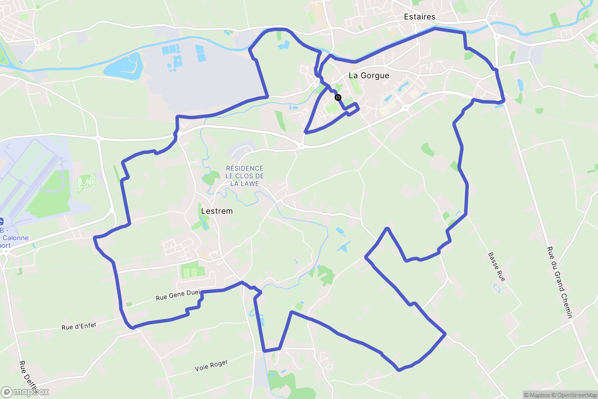 La Gorgue : carte du parcours de randonnée - France