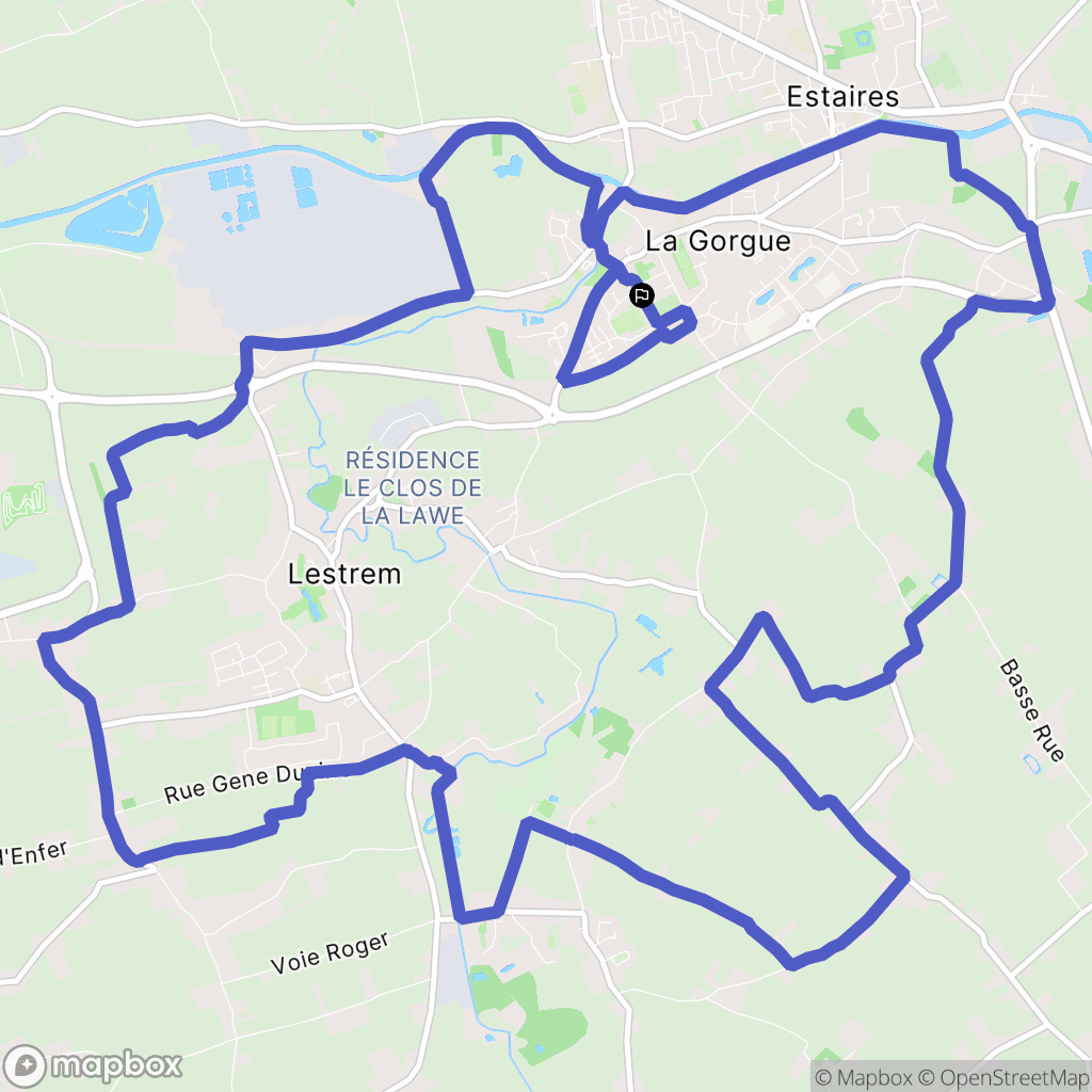 La Gorgue : carte du parcours de randonnée - France