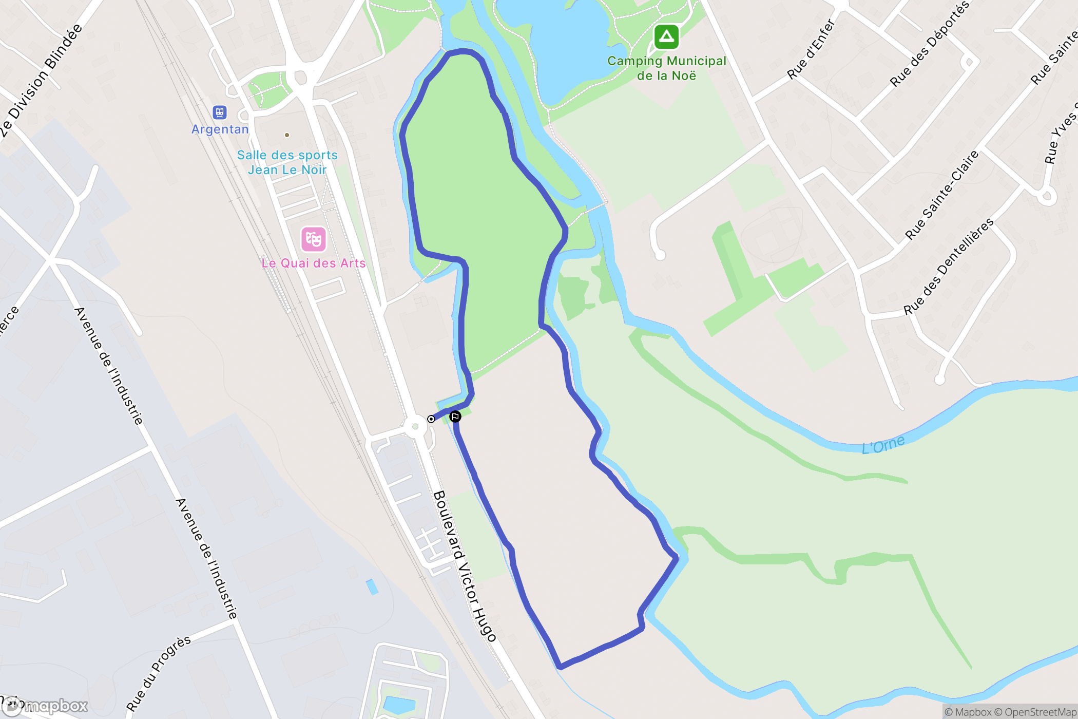 Argentan : carte du parcours de randonnée - France