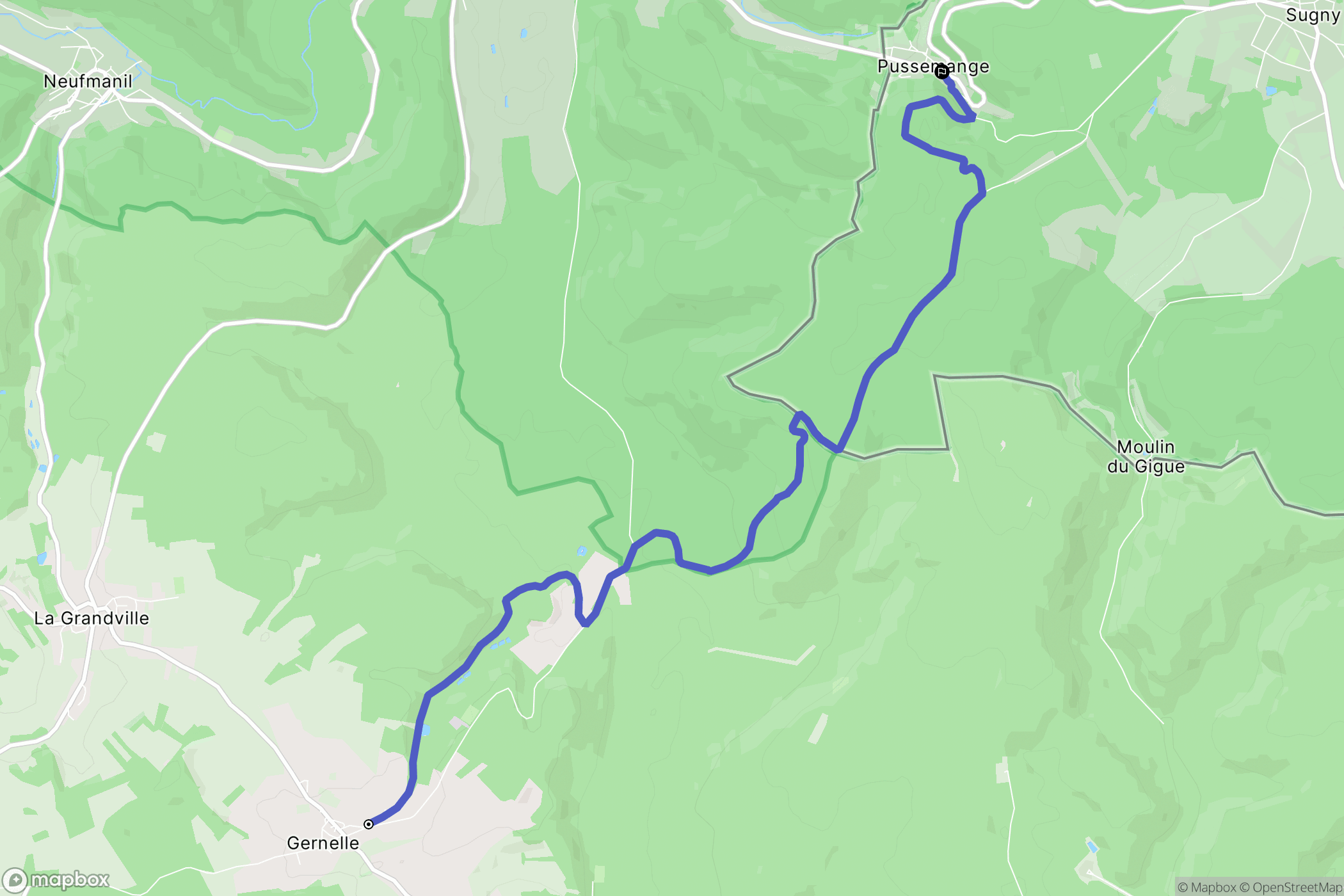 Gernelle : carte du parcours de randonnée - France