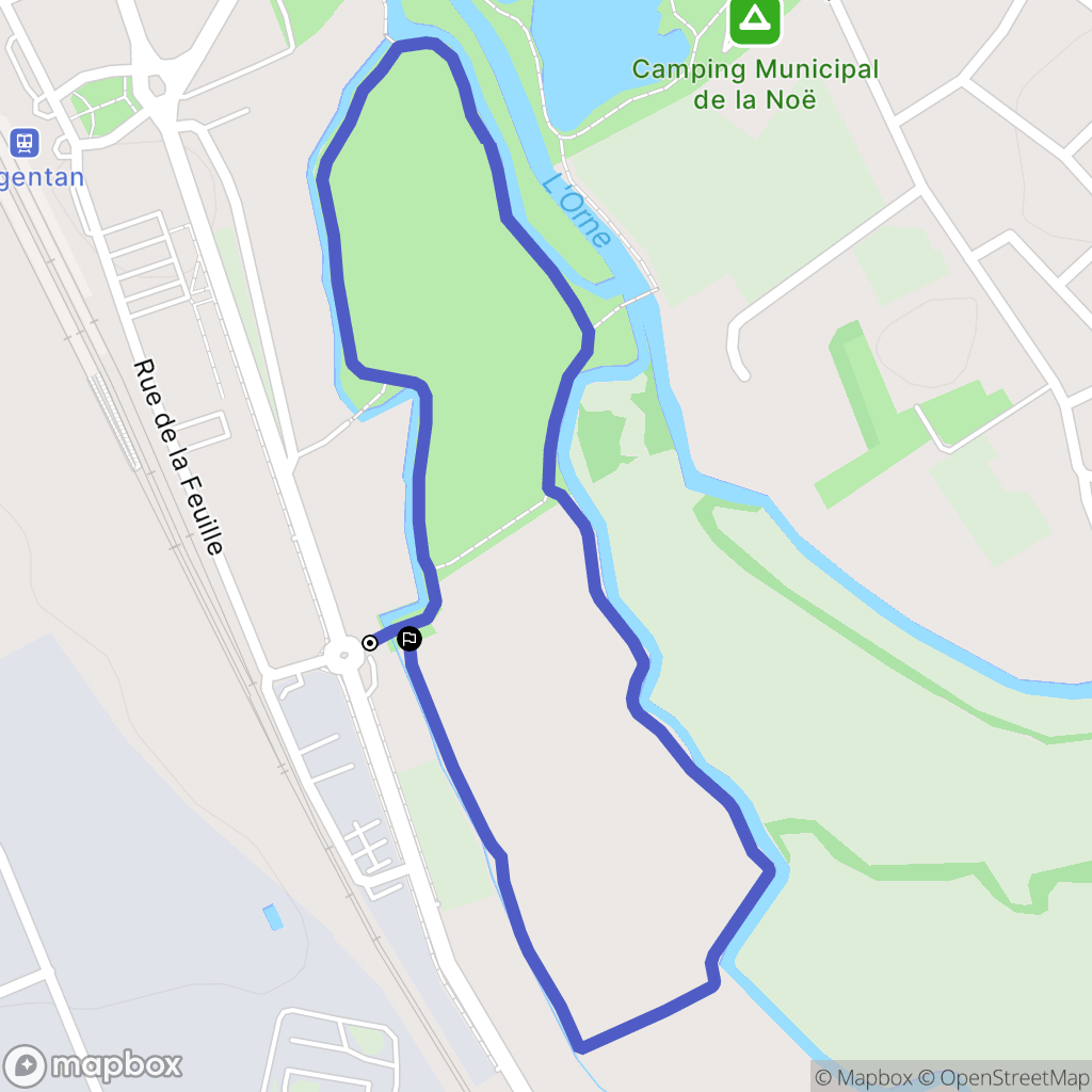 Argentan : carte du parcours de randonnée - France