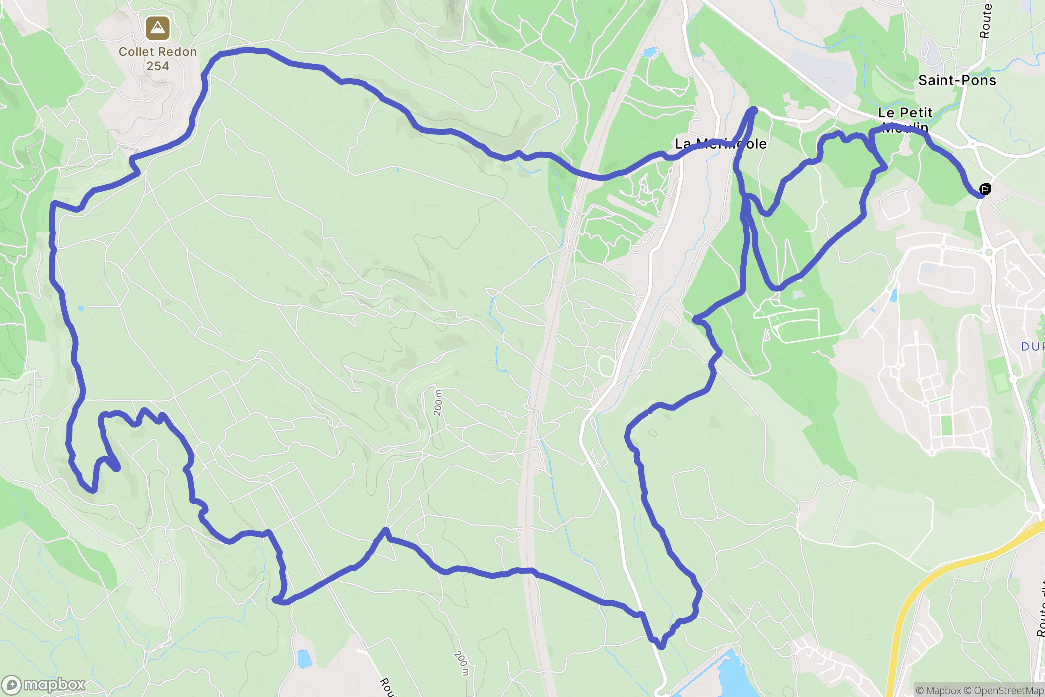Aix-en-Provence : carte du parcours de randonnée - France