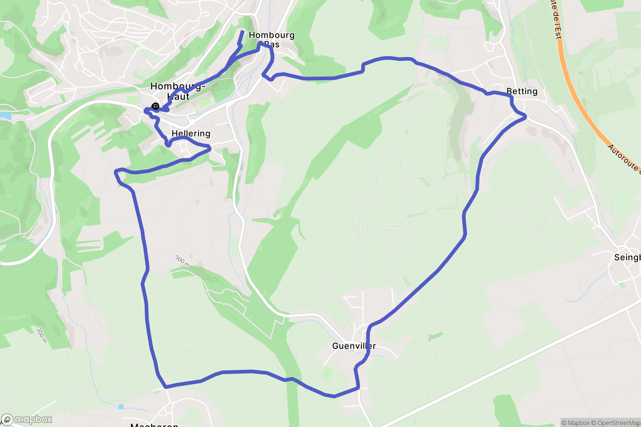 Hombourg-Haut : carte du parcours de randonnée - France