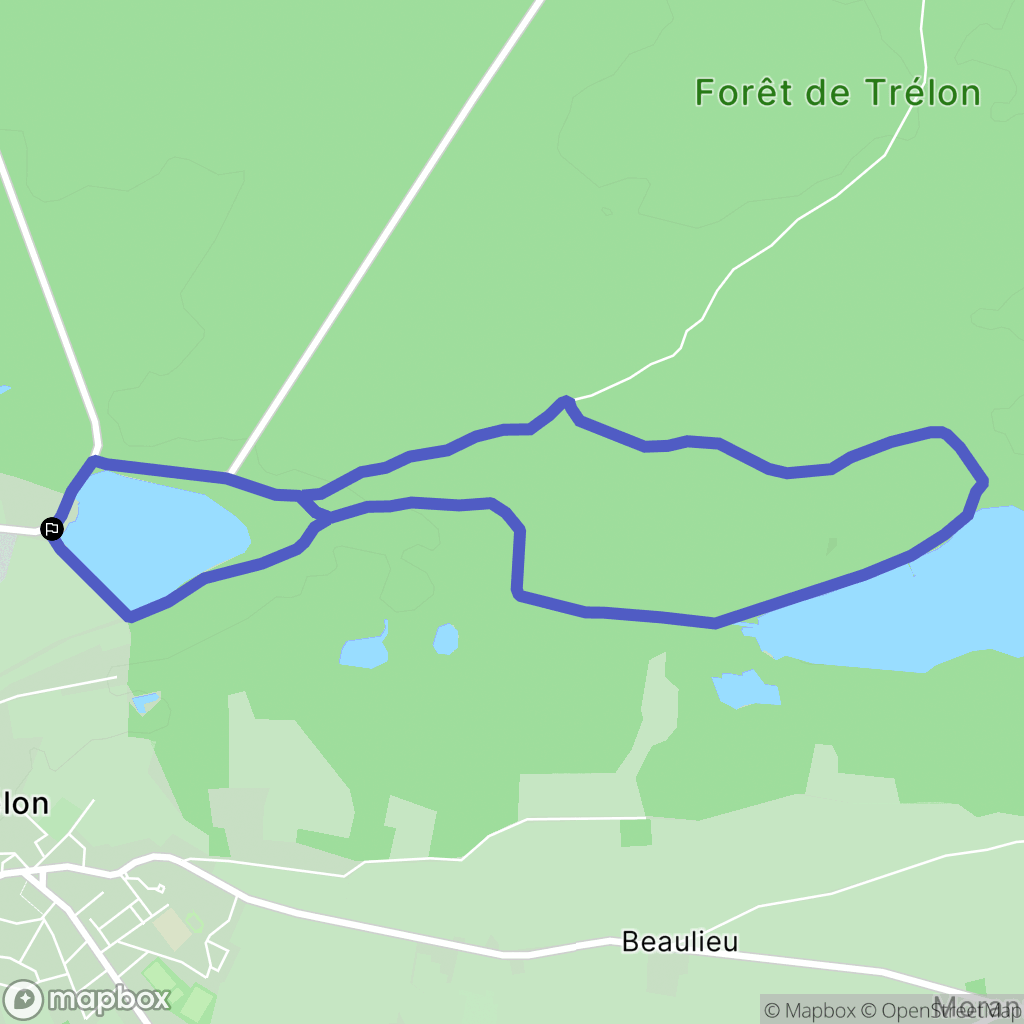 Trelon : carte du parcours de randonnée - France