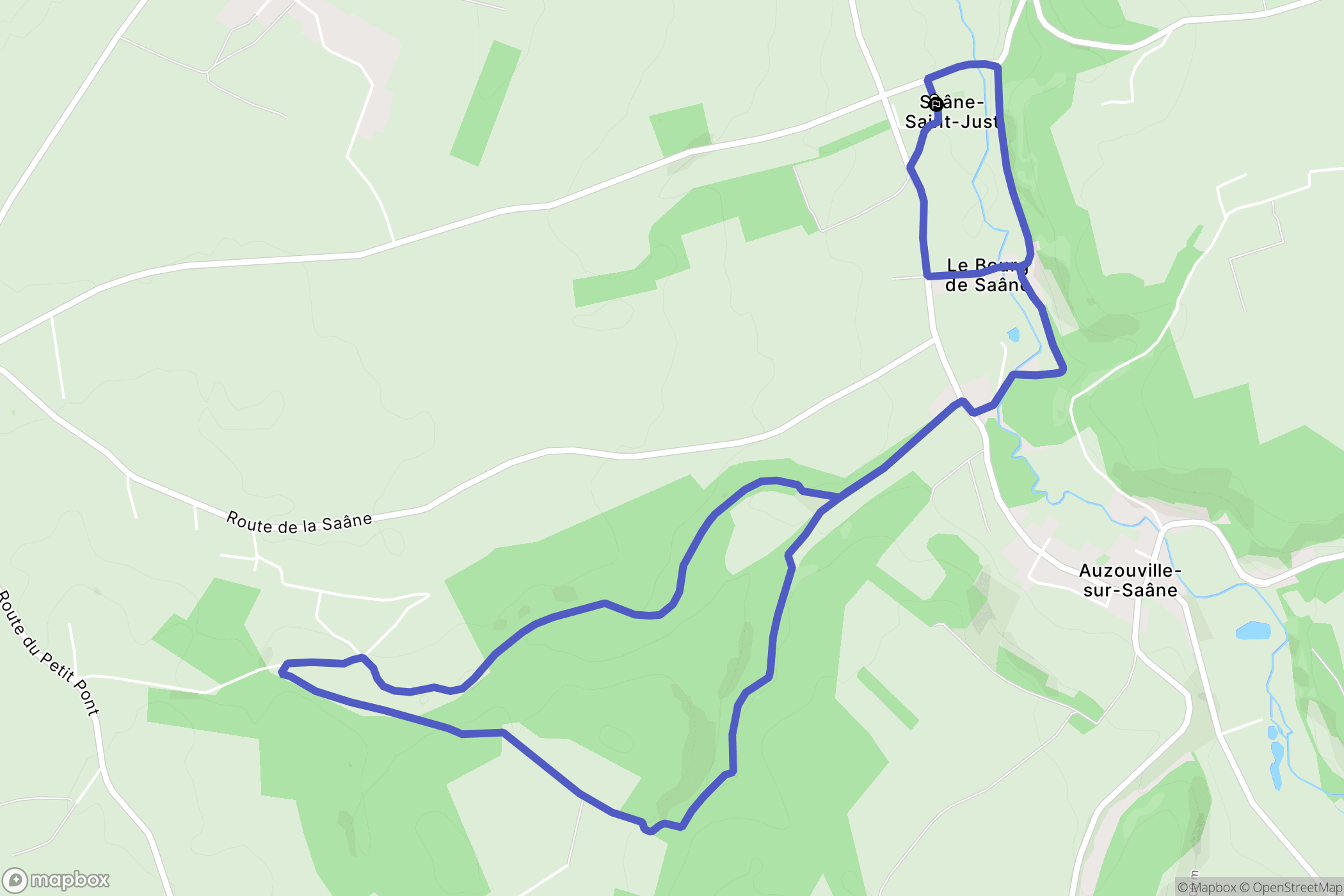 Saâne-Saint-Just : carte du parcours de randonnée - France