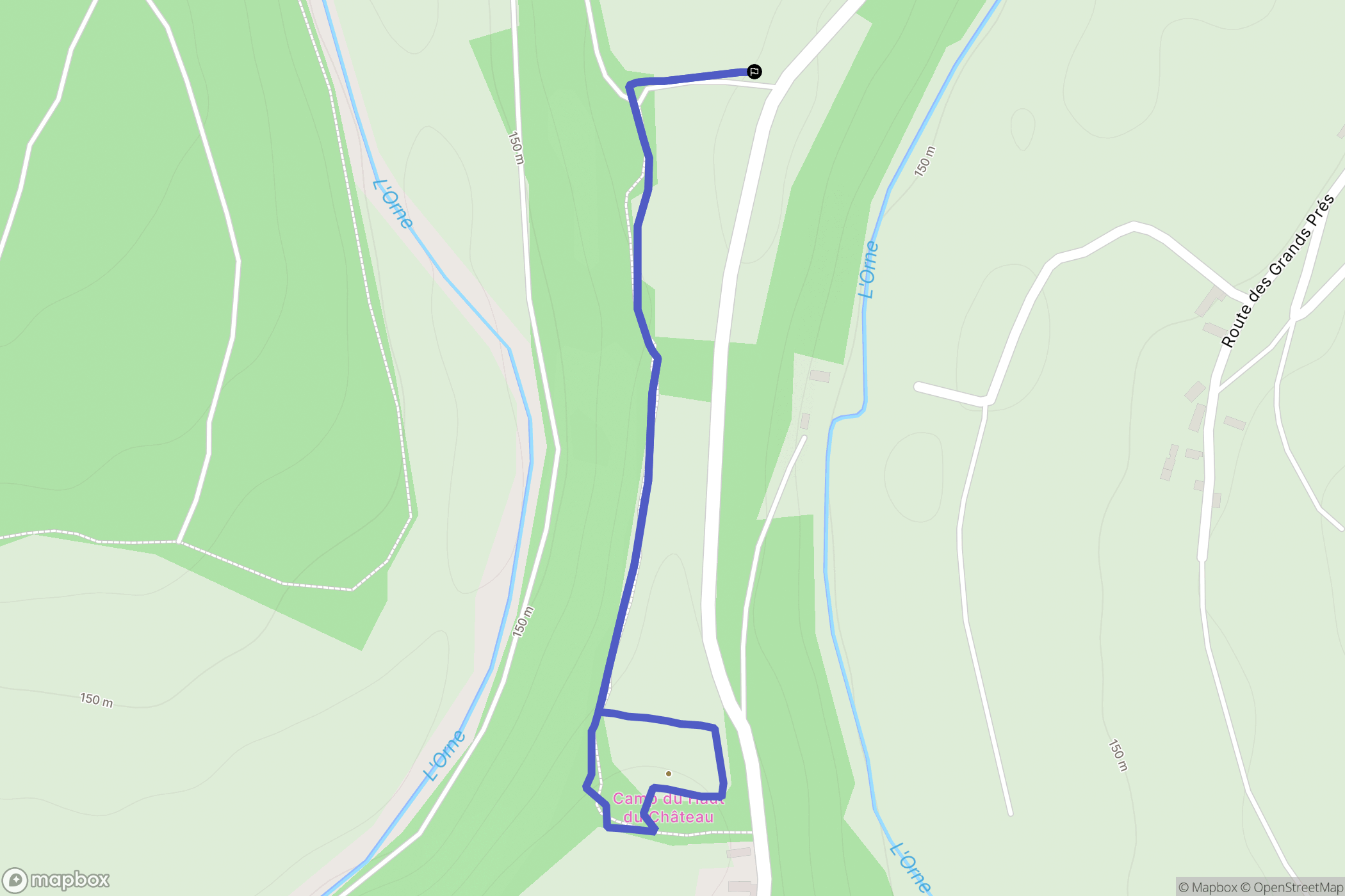 La Courbe : carte du parcours de randonnée - France