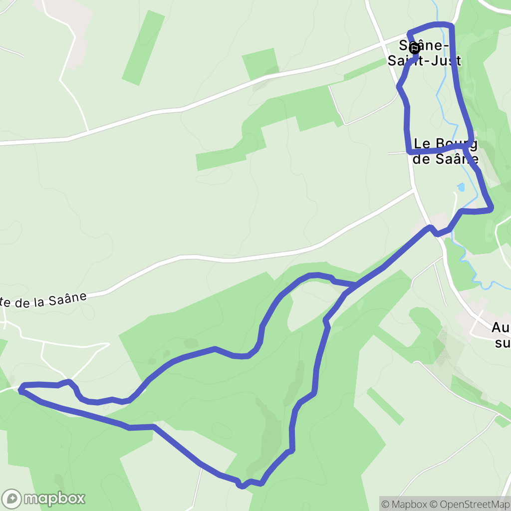 Saâne-Saint-Just : carte du parcours de randonnée - France