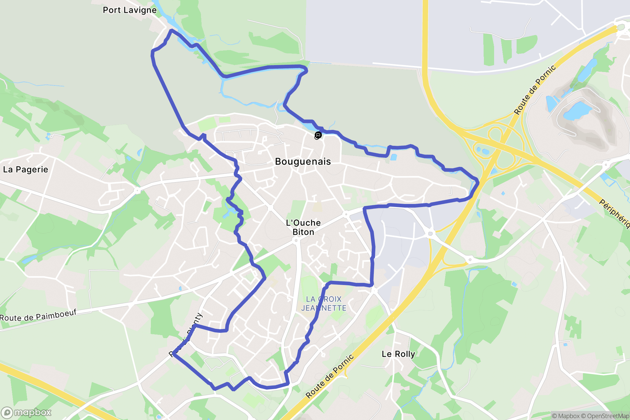 Bouguenais : carte du parcours de randonnée - France