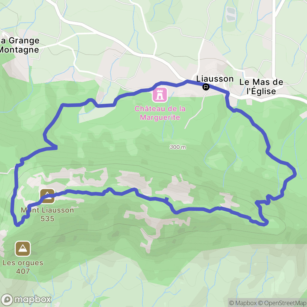 Liausson : carte du parcours de randonnée - France