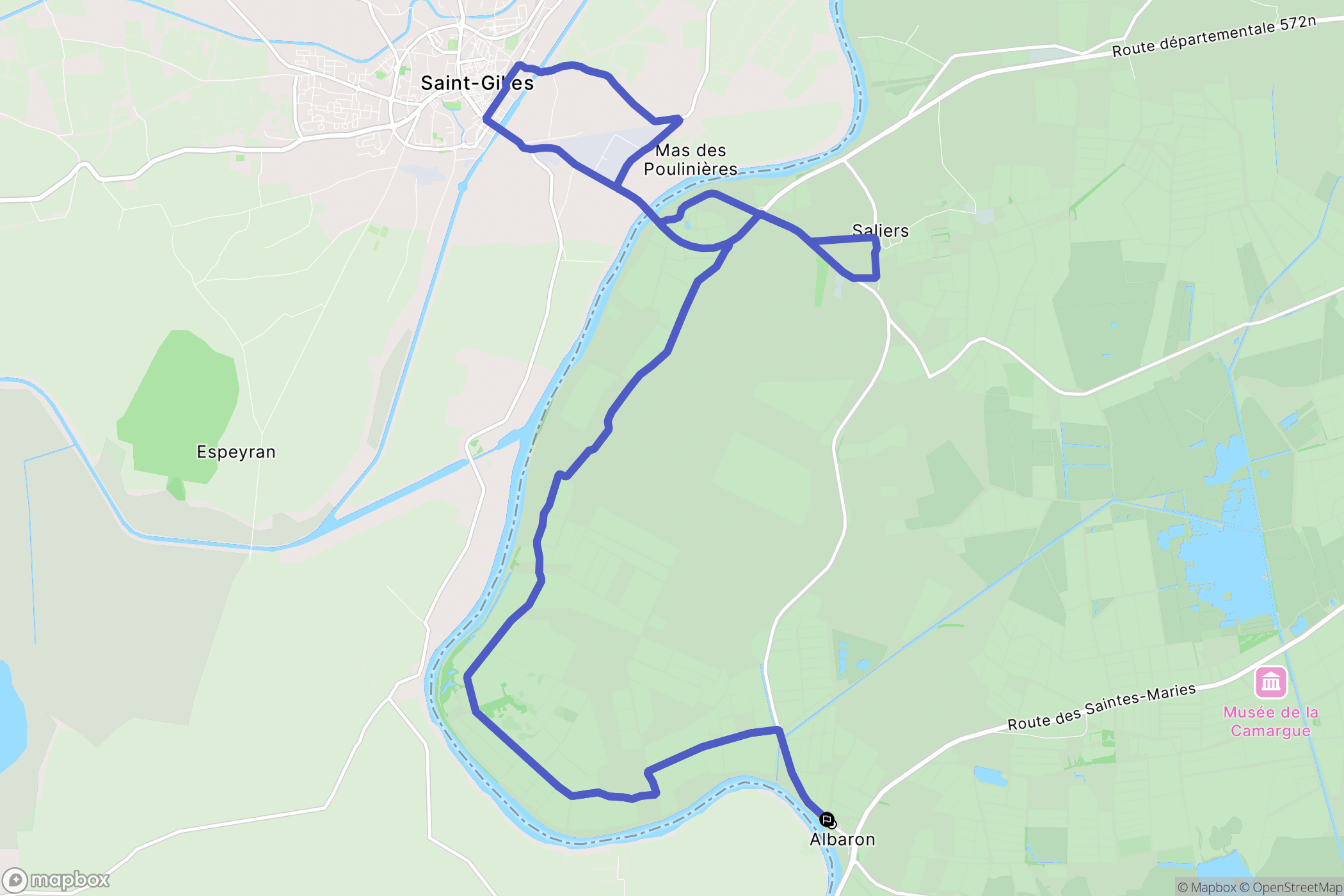 Arles : carte du parcours de randonnée - France
