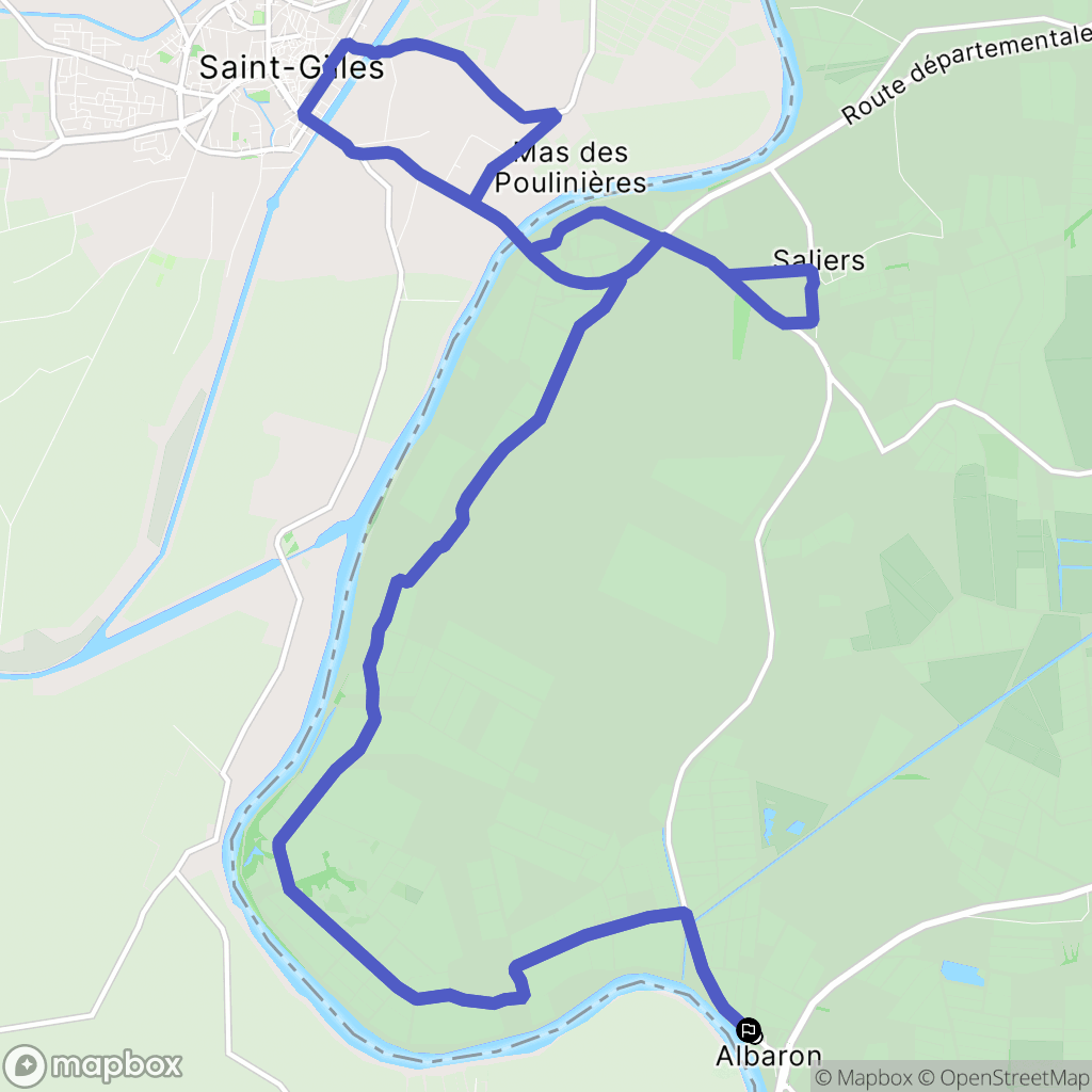 Arles : carte du parcours de randonnée - France
