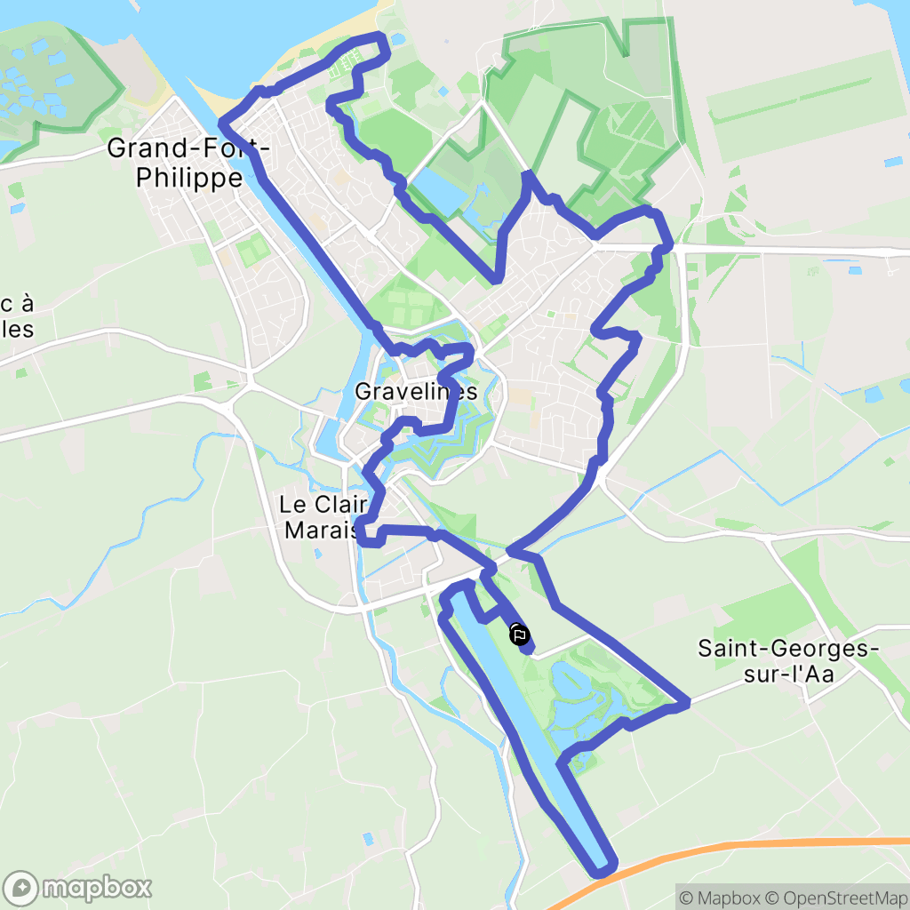 Gravelines : carte du parcours de randonnée - France