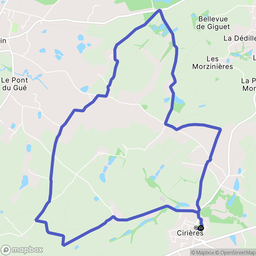 Cirières : carte du parcours de randonnée - France