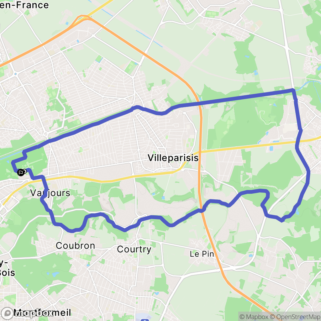 Vaujours : carte du parcours de randonnée - France