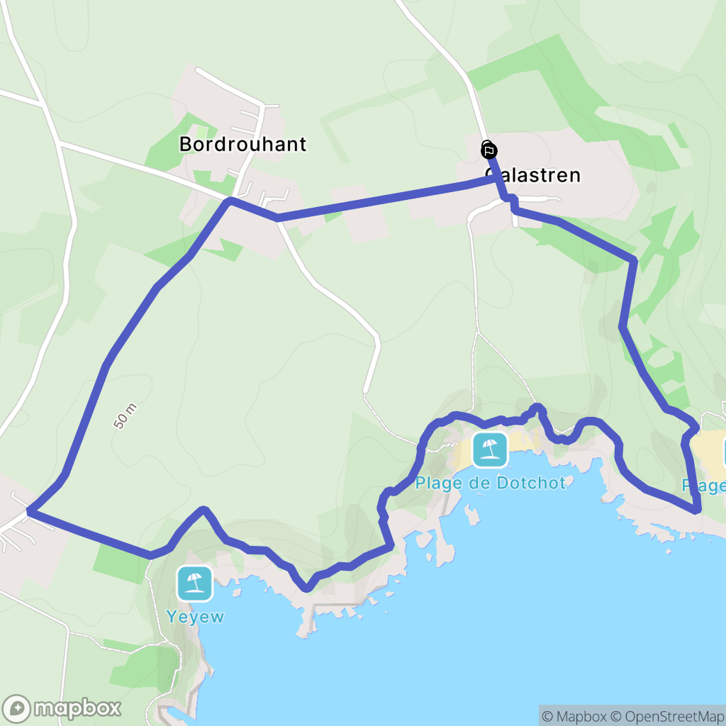 Bangor (Belle-Île-en-Mer) : carte du parcours de randonnée - France