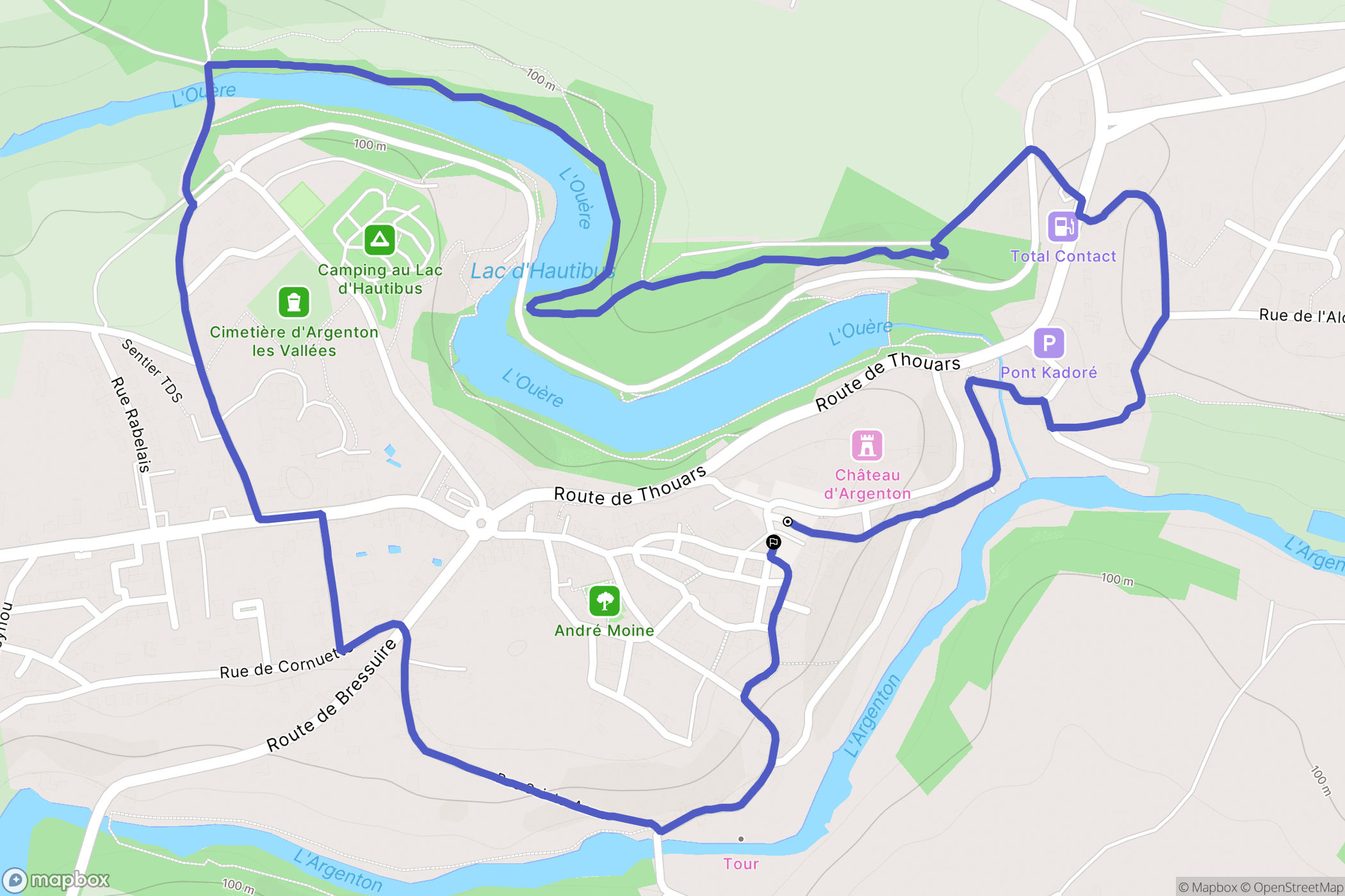Argentonnay : carte du parcours de randonnée - France