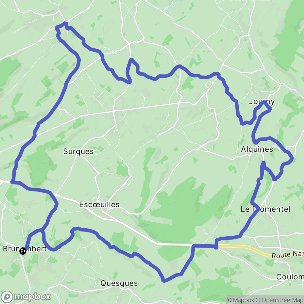 Brunembert : carte du parcours de randonnée - France