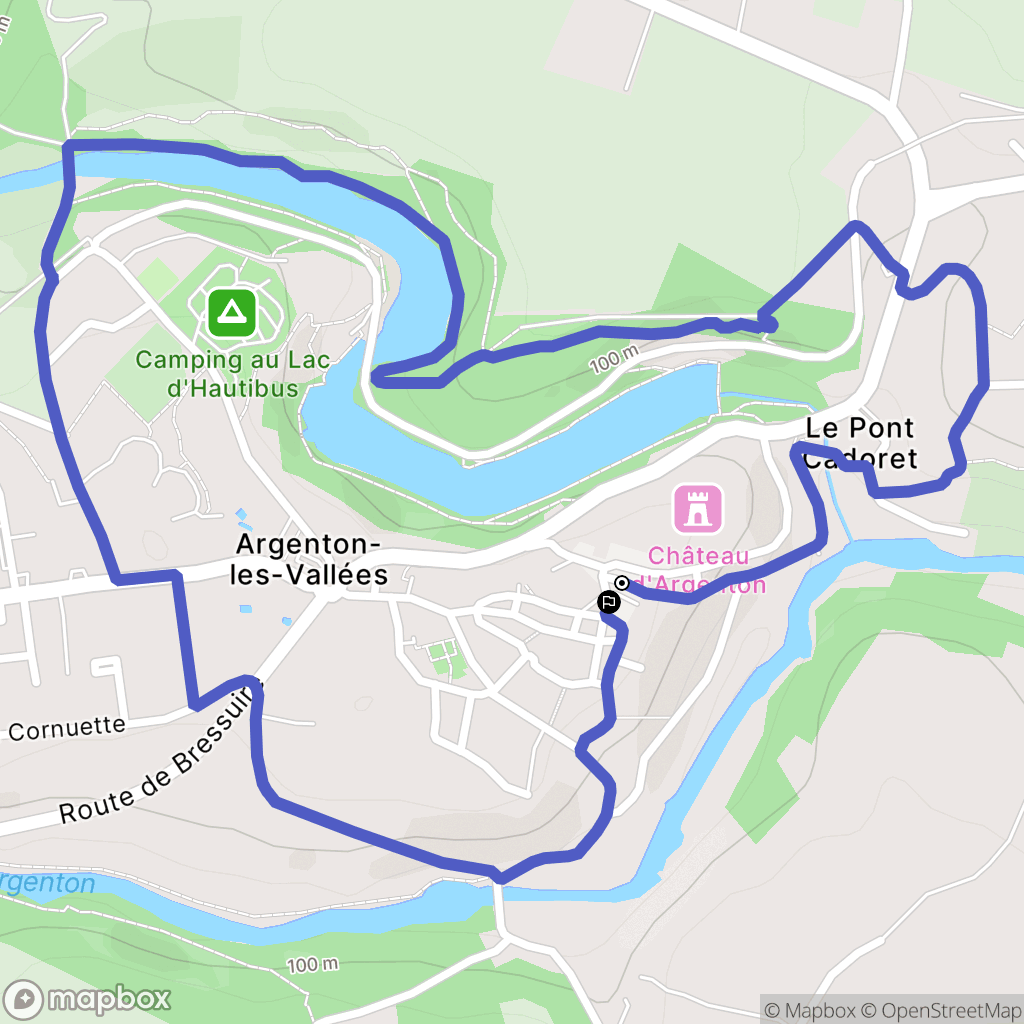 Argentonnay : carte du parcours de randonnée - France