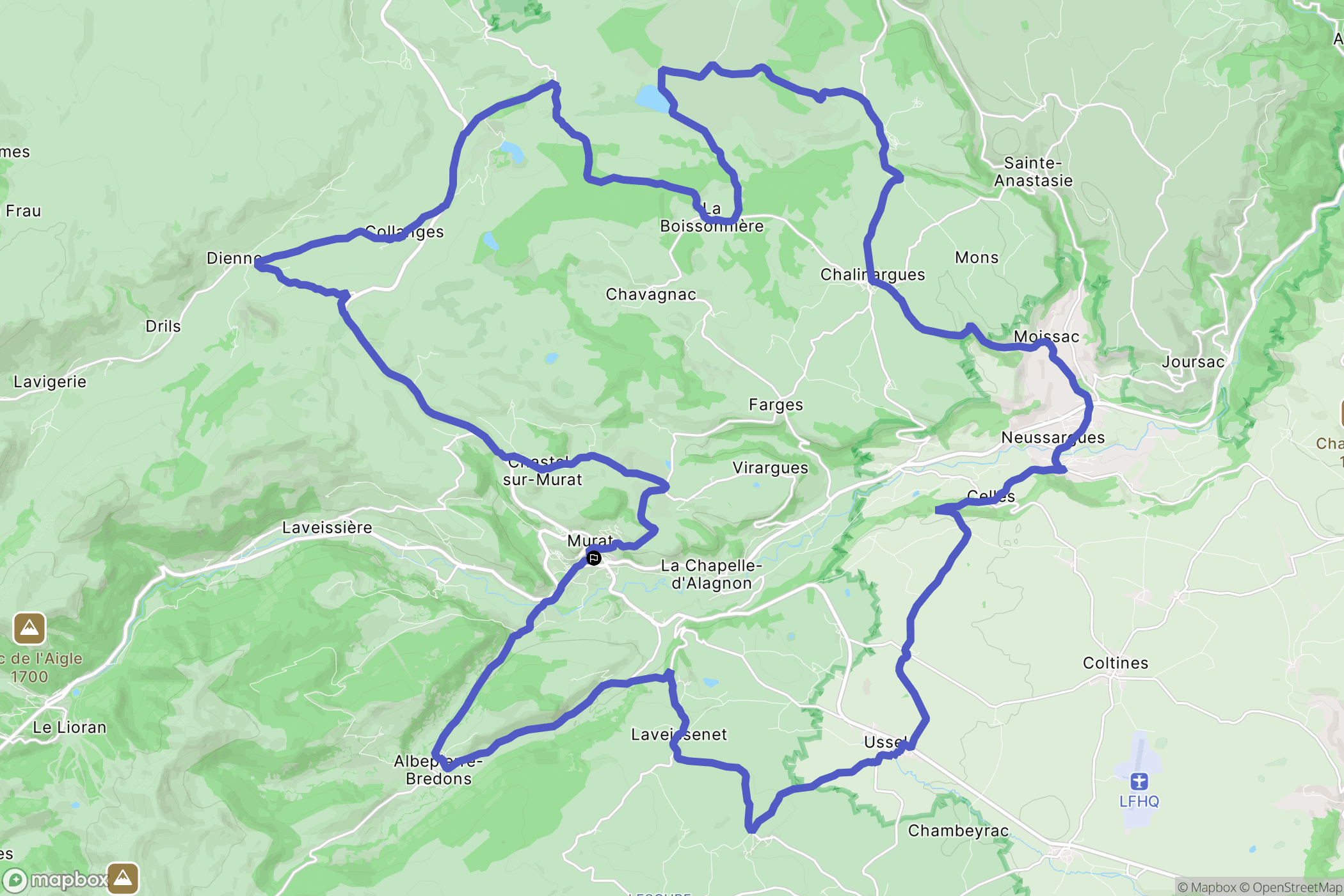 Murat : carte du parcours de randonnée - France