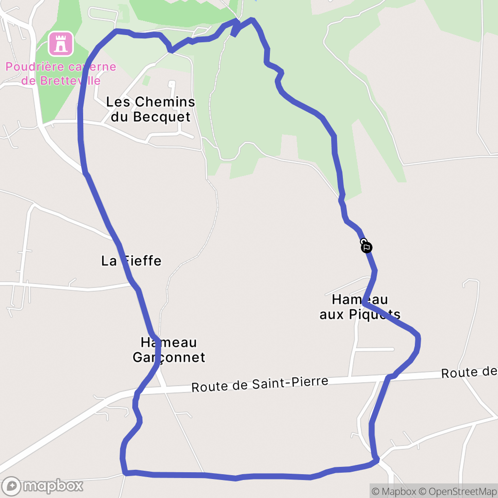 Digosville : carte du parcours de randonnée - France