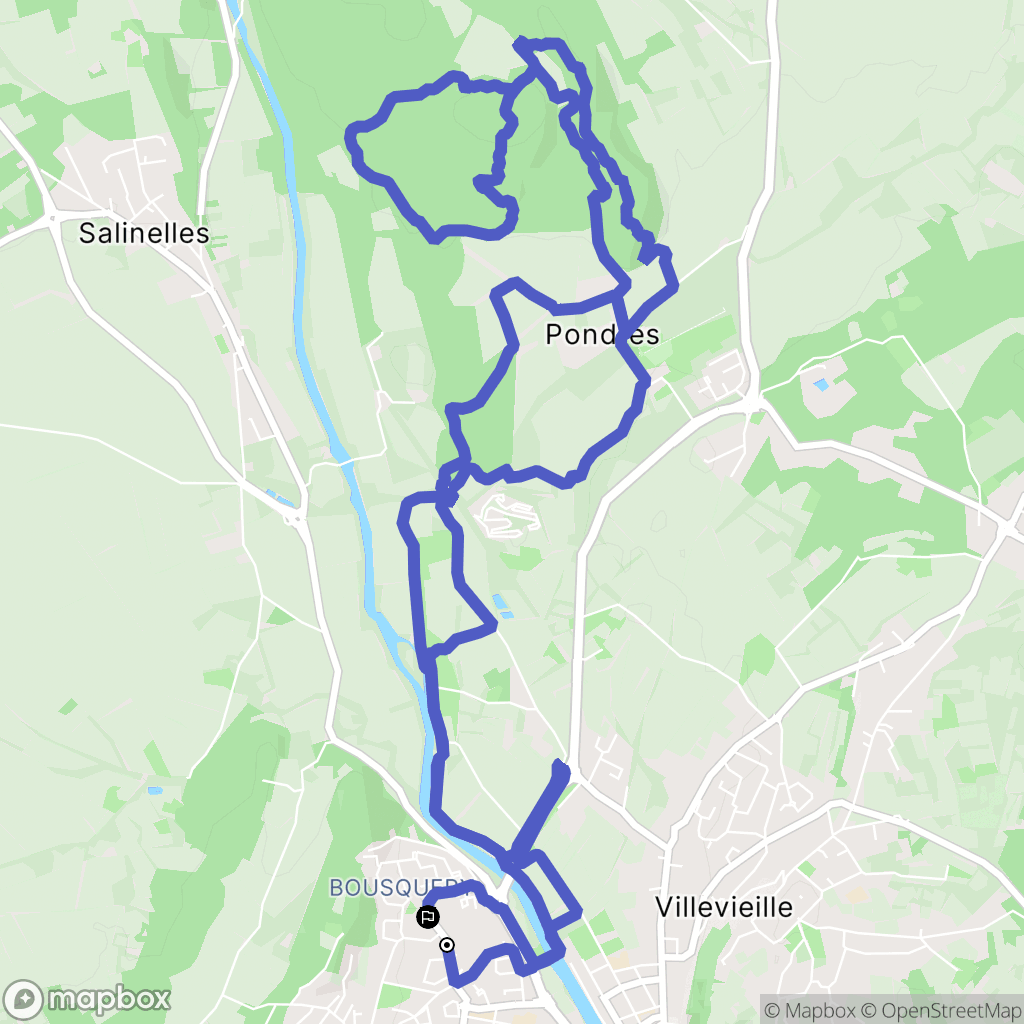 Sommières : carte du parcours de randonnée - France