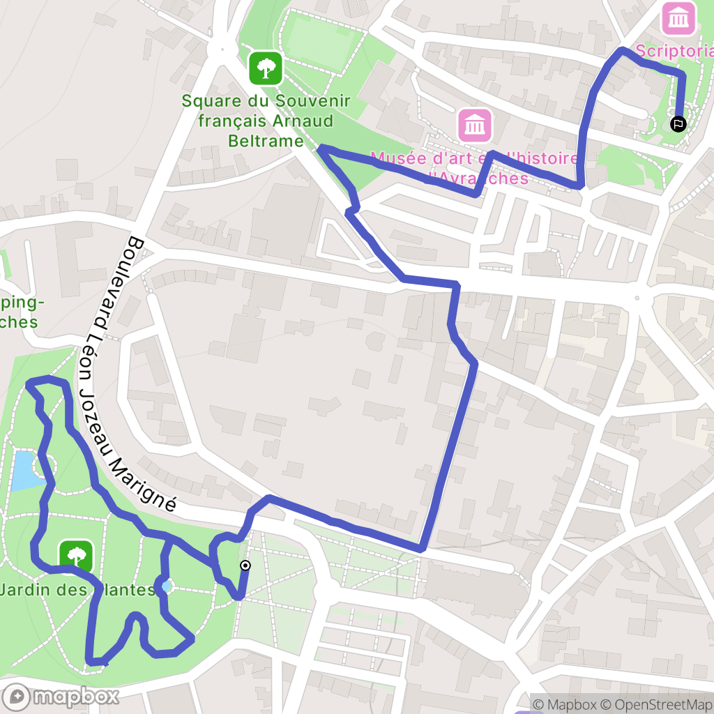 Avranches : carte du parcours de randonnée - France