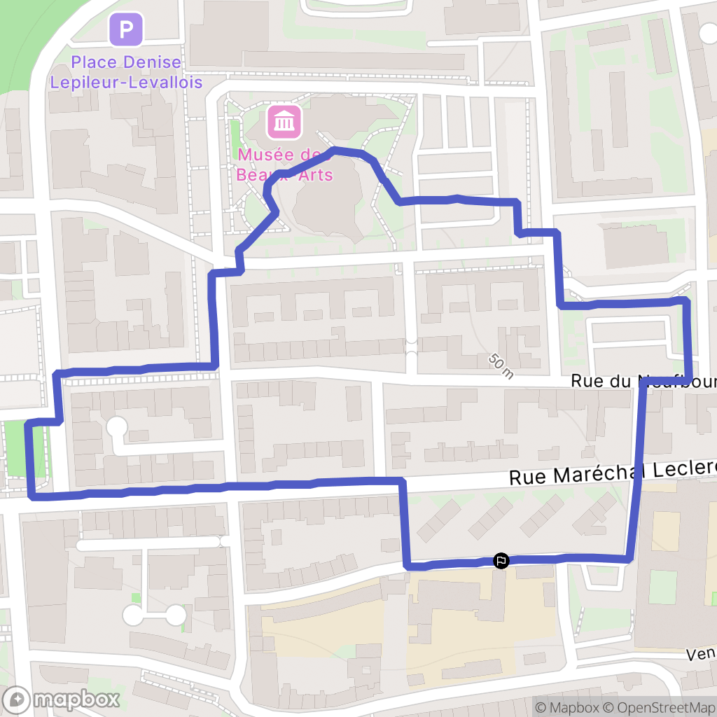 Saint-Lô : carte du parcours de randonnée - France