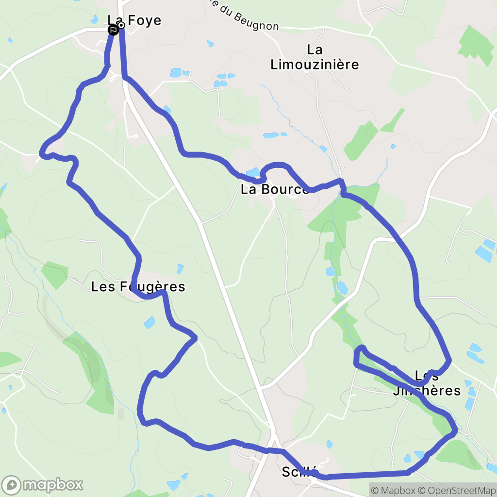 L'Absie : carte du parcours de randonnée - France