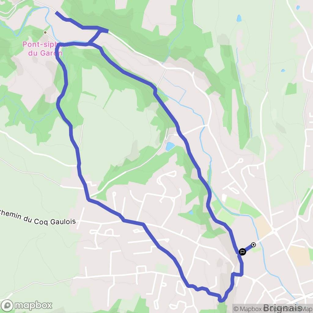 Brignais : carte du parcours de randonnée - France