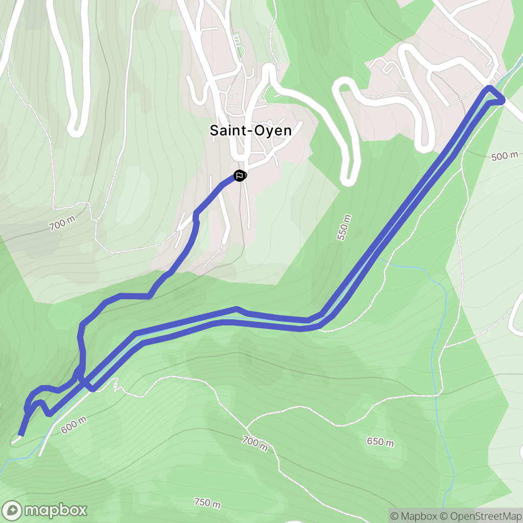 Saint-Oyen : carte du parcours de randonnée - France