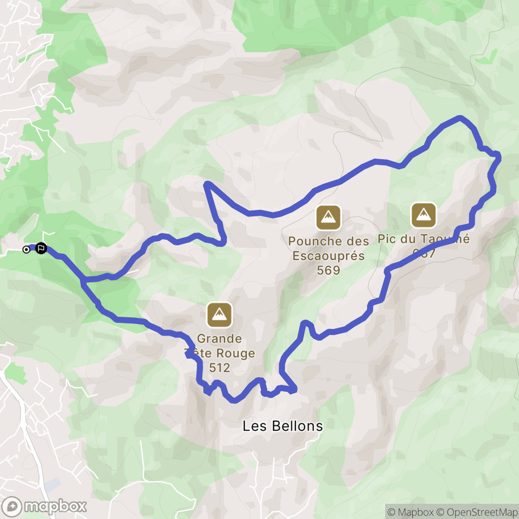 Allauch : carte du parcours de randonnée - France