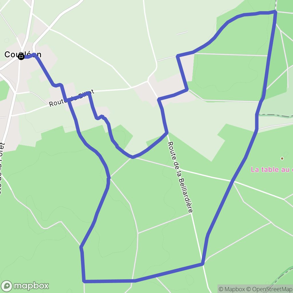 Courléon : carte du parcours de randonnée - France