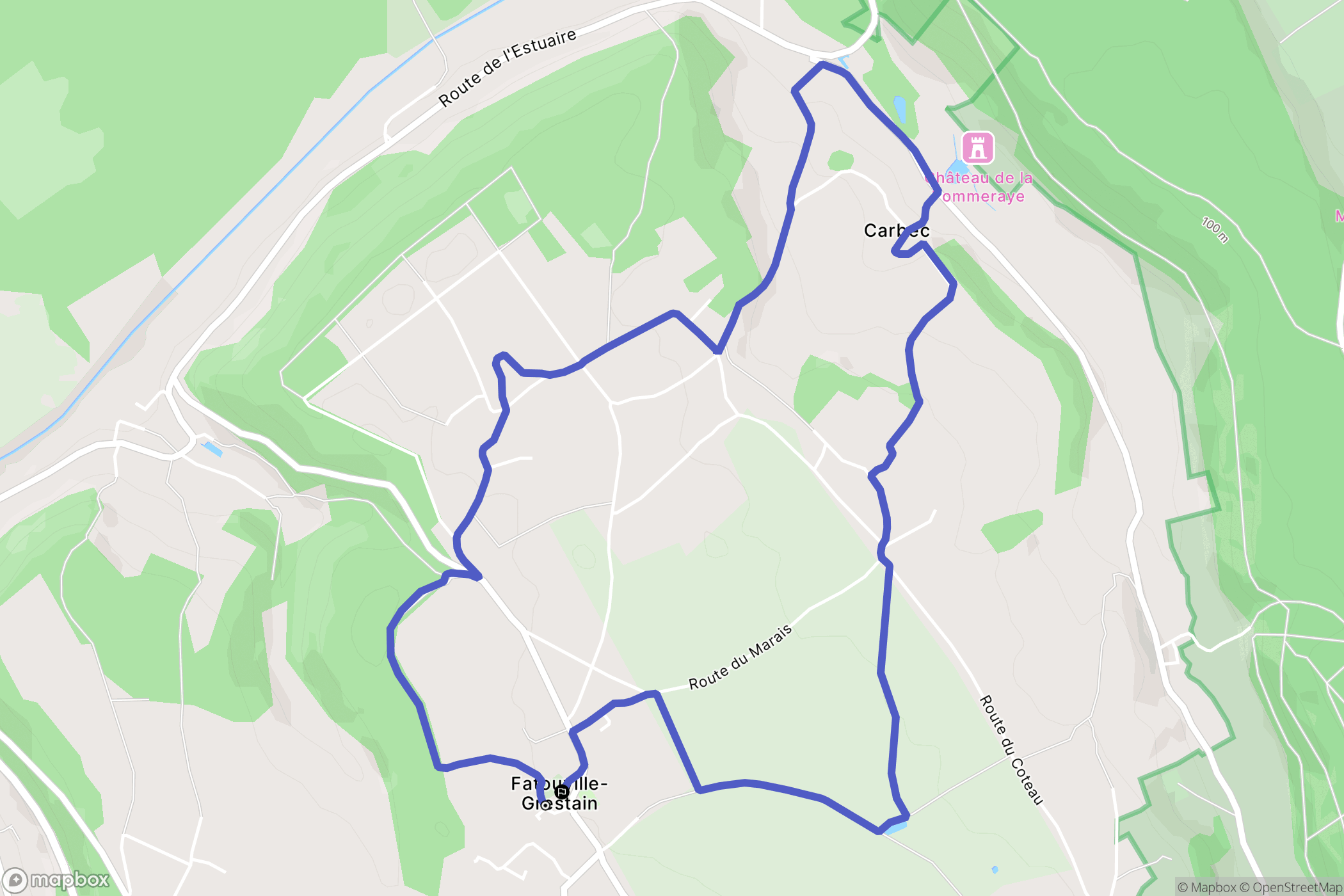 Fatouville-Grestain : carte du parcours de randonnée - France