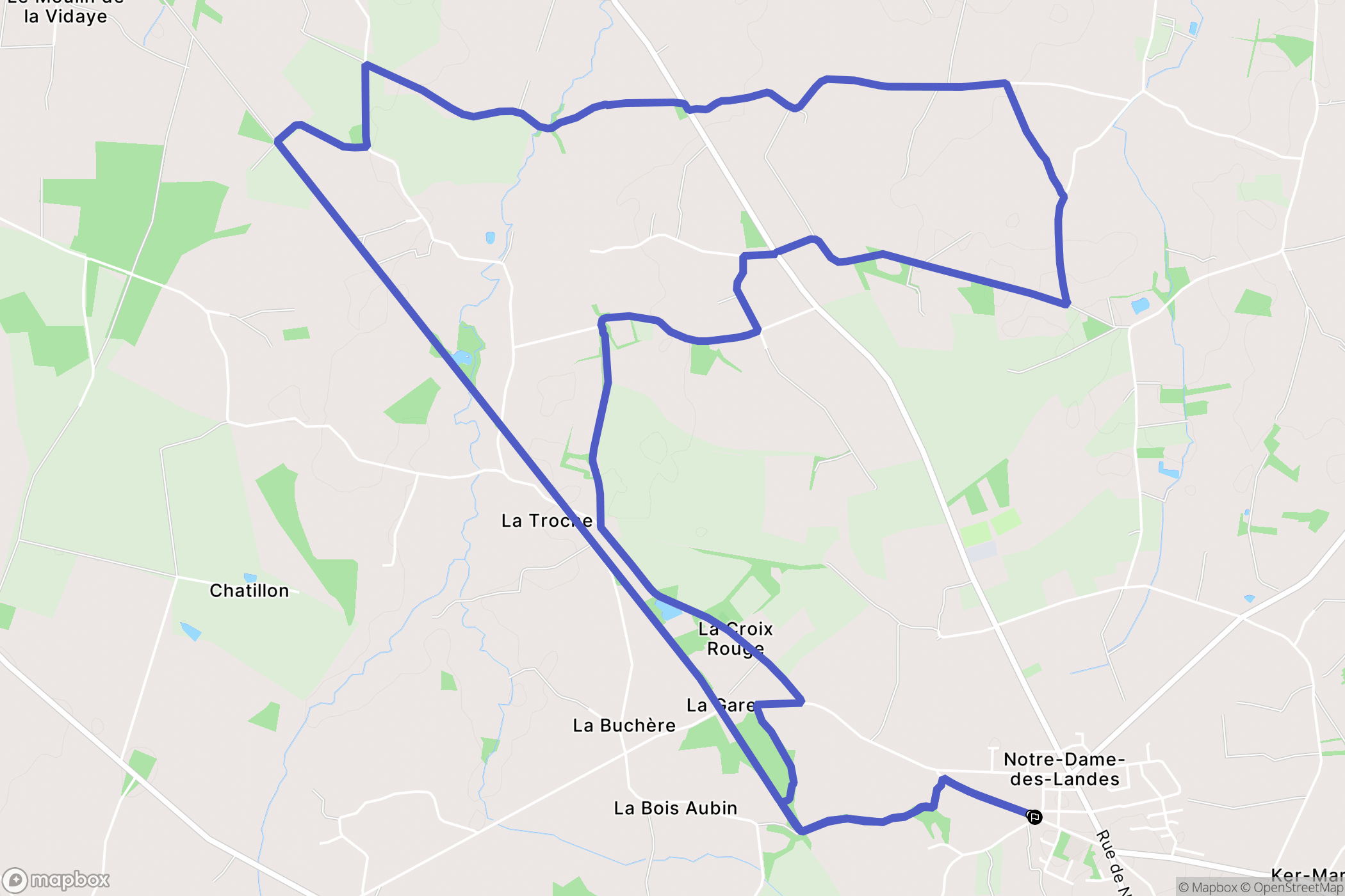 Notre-Dame-des-Landes : carte du parcours de randonnée - France