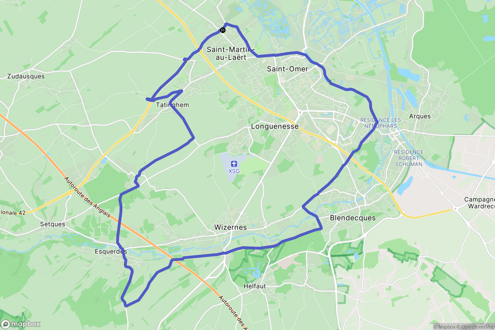 Saint-Martin-au-Laërt : carte du parcours de randonnée - France
