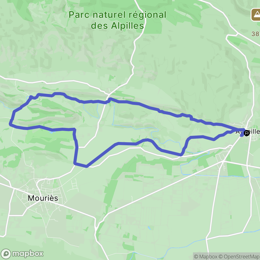 Aureille : carte du parcours de randonnée - France