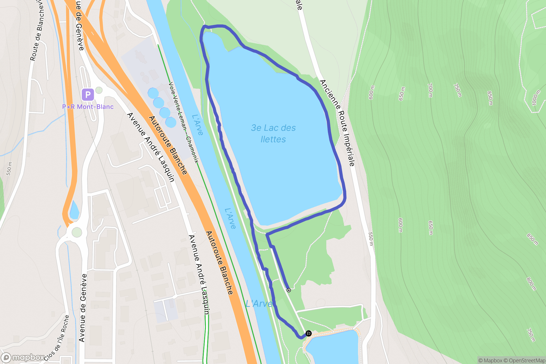 Sallanches : carte du parcours de randonnée - France