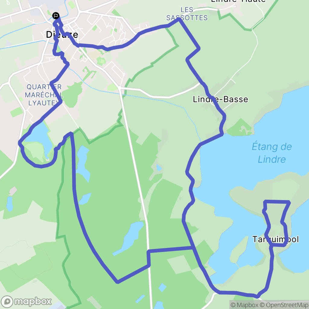 Dieuze : carte du parcours de randonnée - France