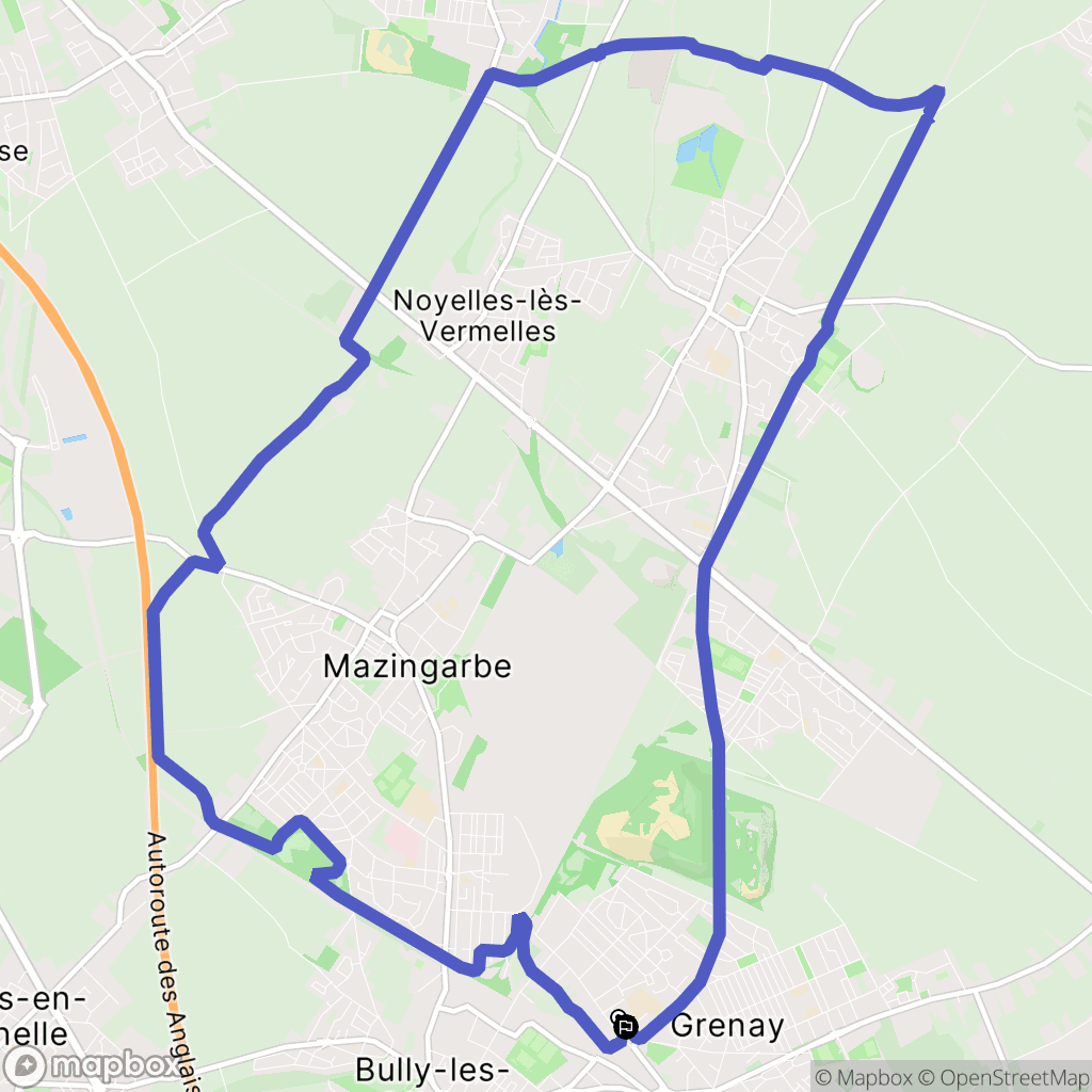 Grenay : carte du parcours de randonnée - France
