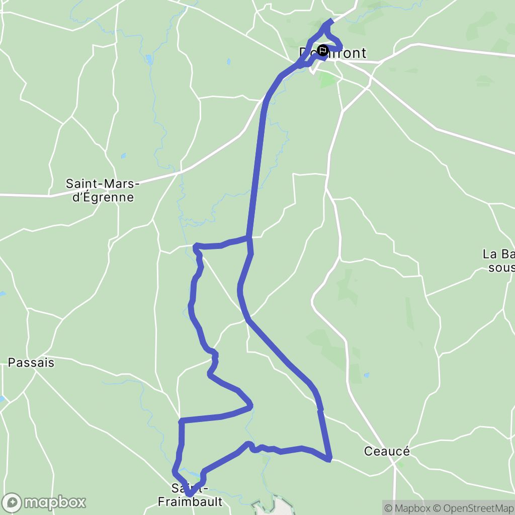 Domfront-en-Poiraie : carte du parcours de randonnée - France