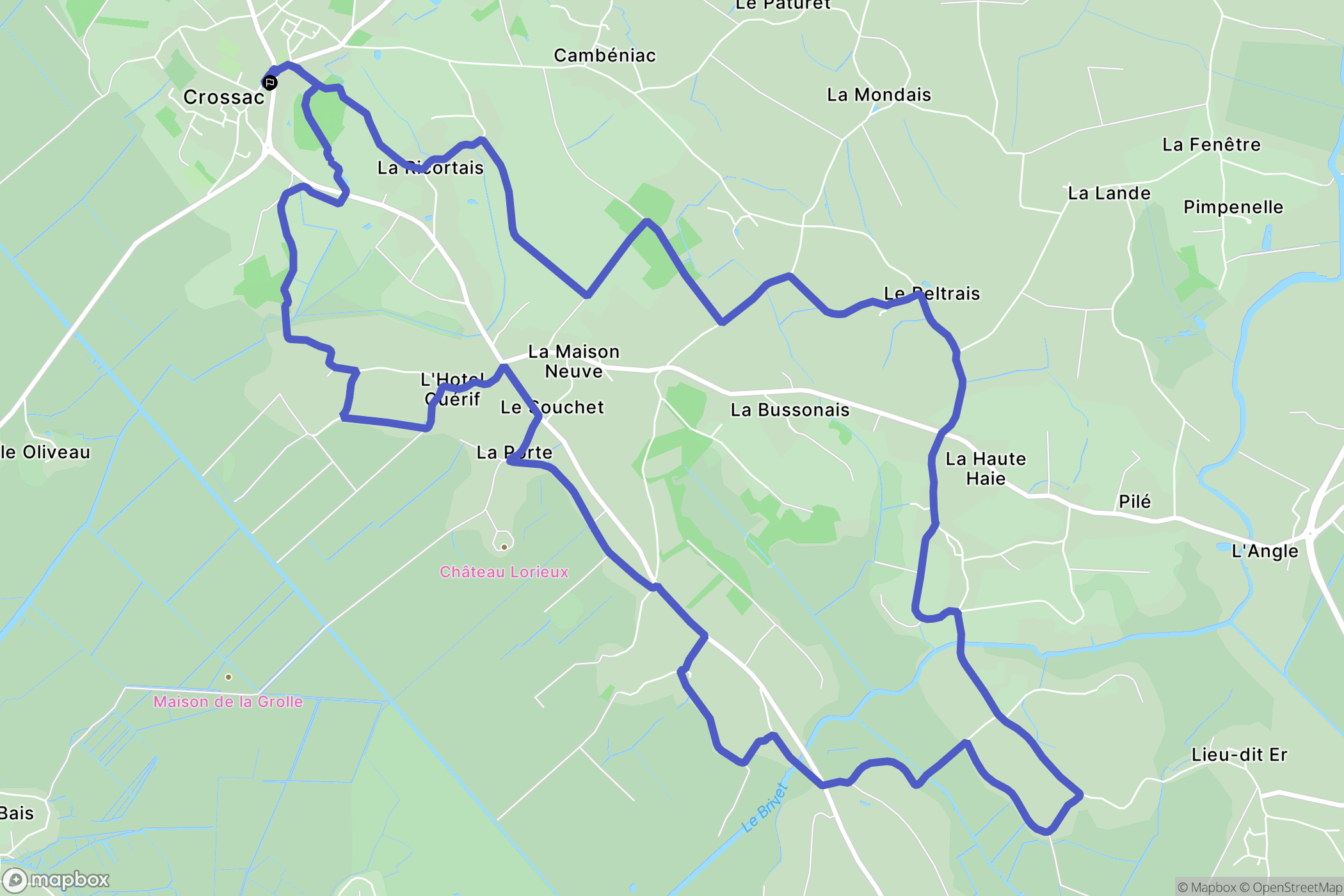 Crossac : carte du parcours de randonnée - France