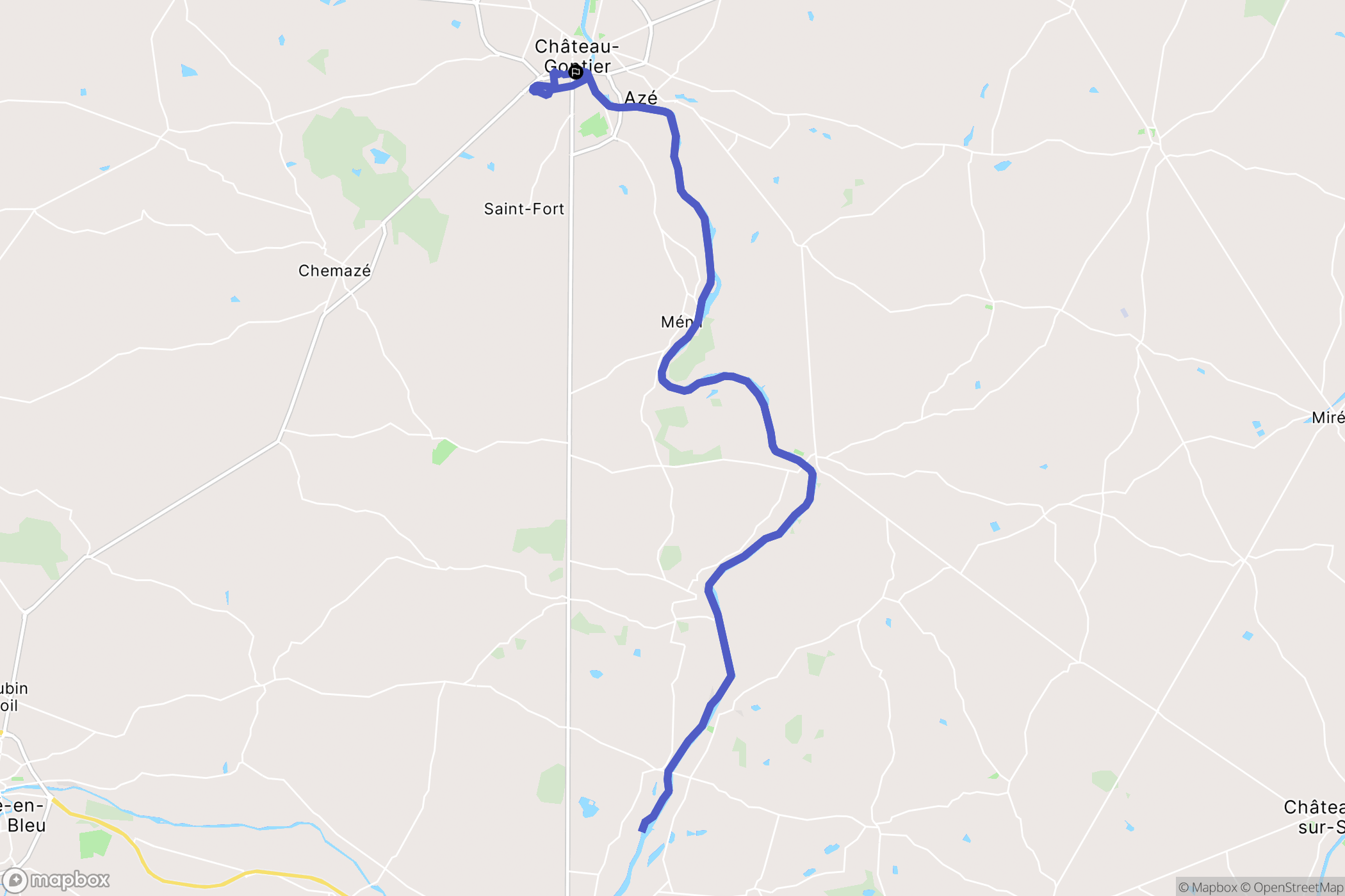 Château-Gontier-sur-Mayenne : carte du parcours de randonnée - France